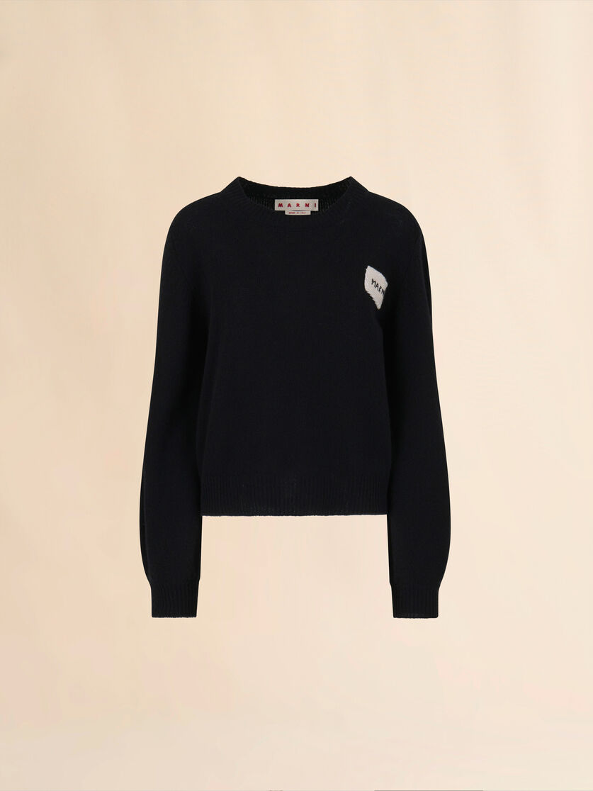 Brown cashmere jumper with Marni Mending patch - Pullovers - Image 1