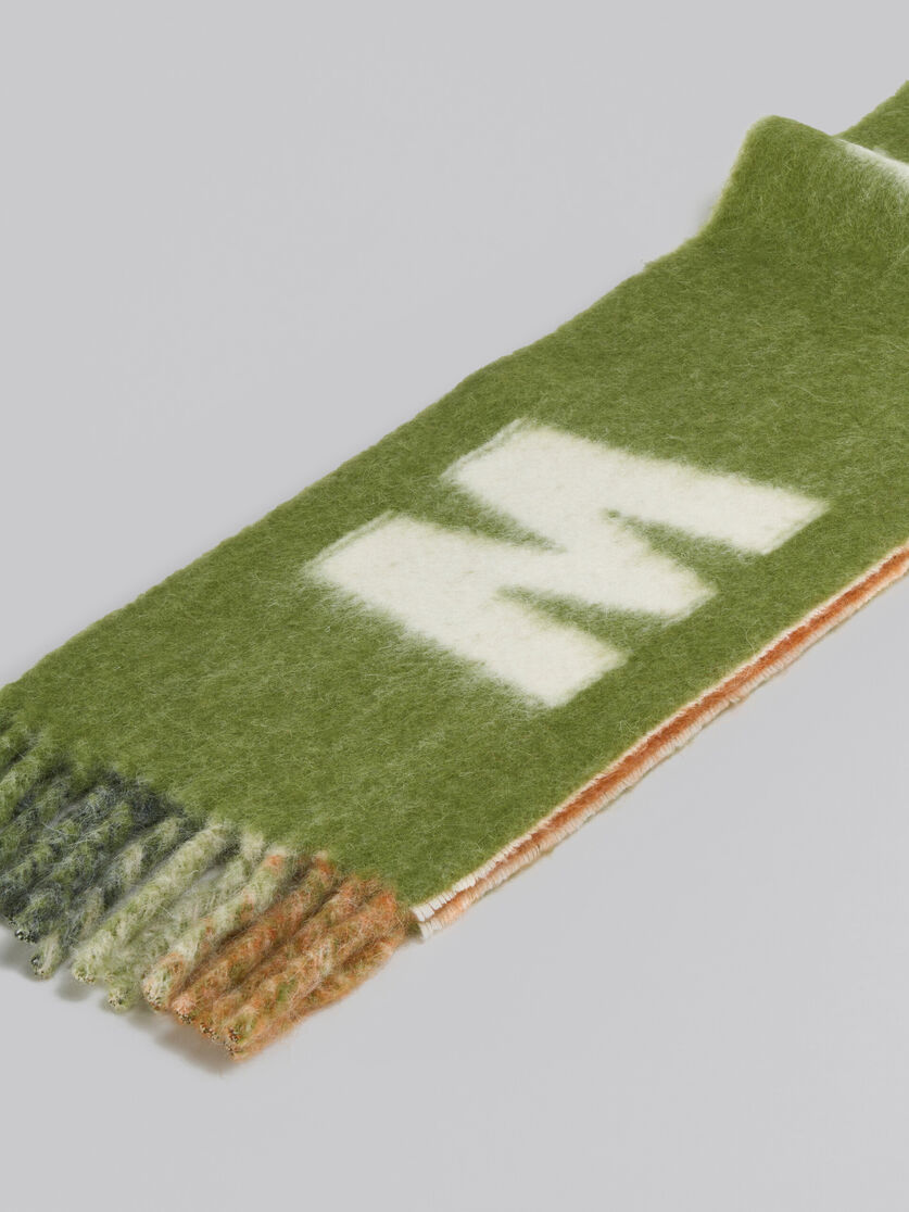 Hellblauer Schal aus Mohair und Wolle mit Maxi-Logo - Schals - Image 4