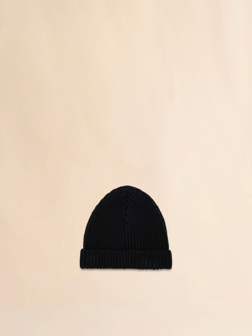 Pink wool blend beanie with Marni Symbol - Caps - Image 2