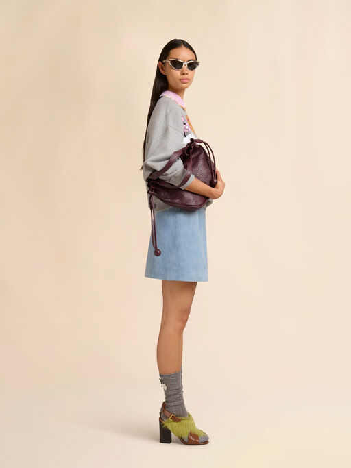 Cream poplin cropped shirt with Melodia print - Shirts