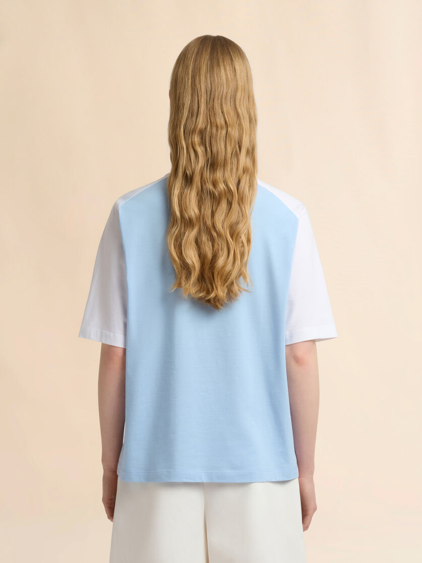 White cotton T-shirt with broderie anglaise front, Image 3