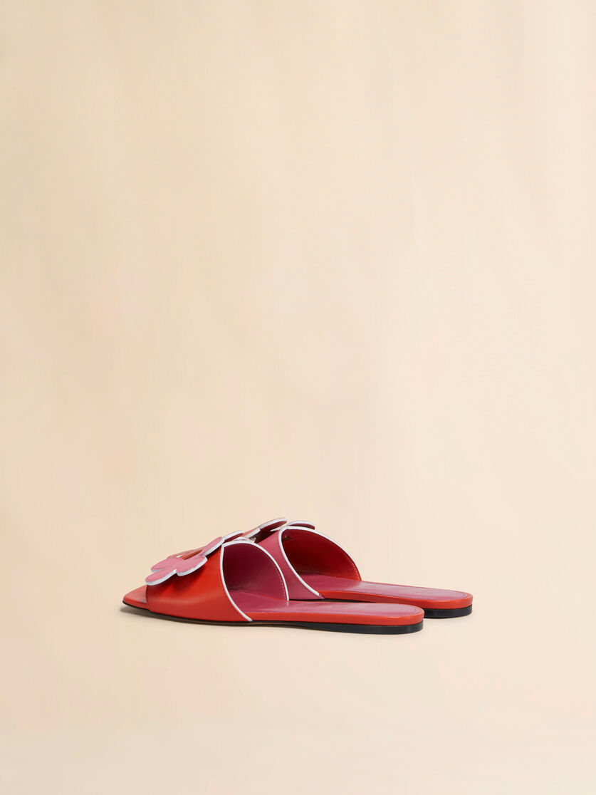 Black leather daisy sandal - Sandals - Image 3