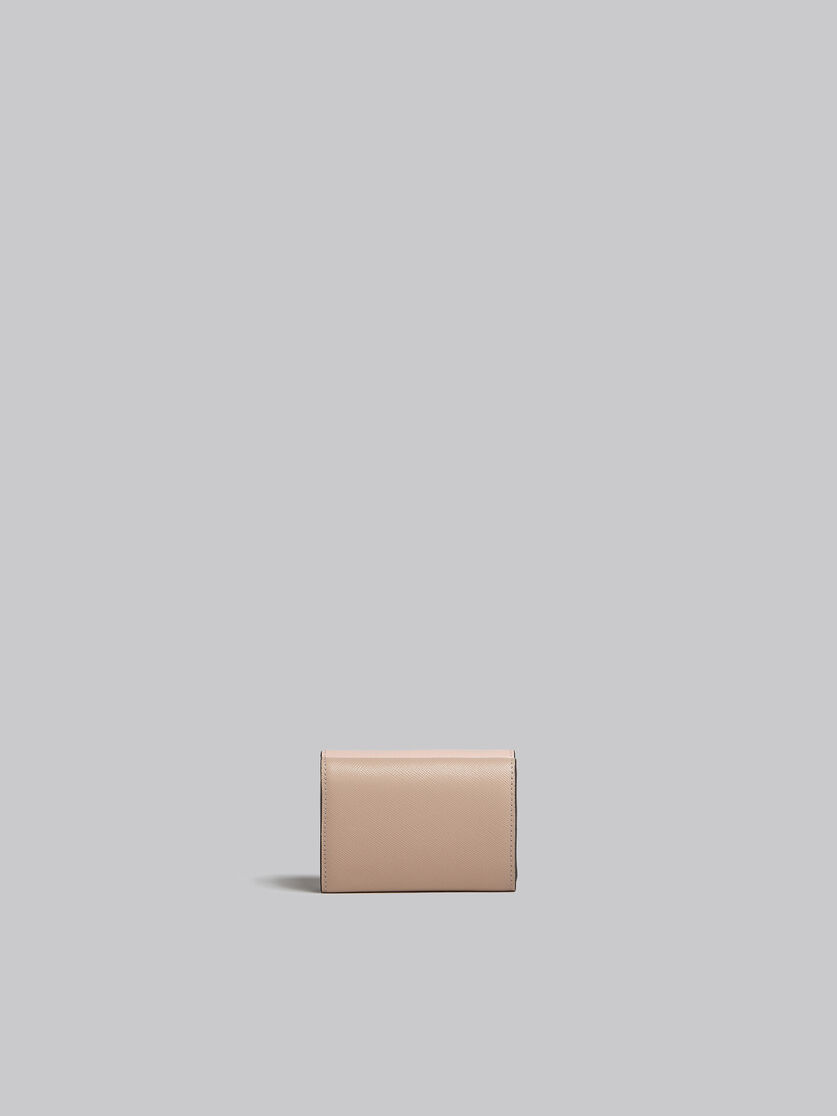 Dreifache Faltbrieftasche aus Saffiano-Leder in Grün, Weiß und Braun - Brieftaschen - Image 3