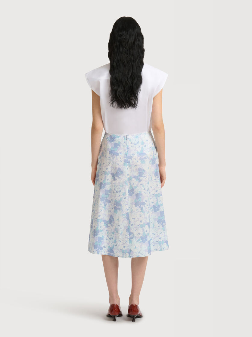 White poplin midi skirt with Pop Flowers print, Image 4