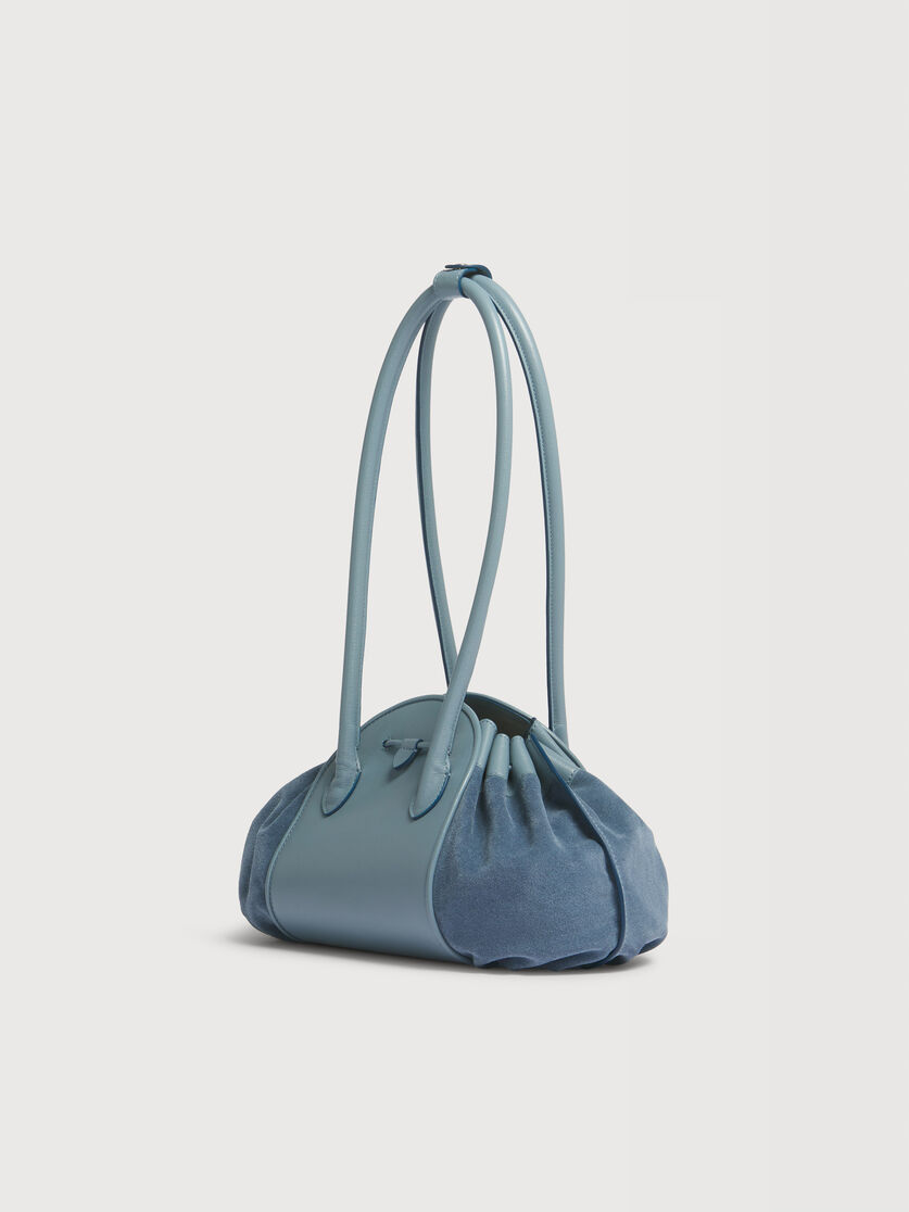 Blue leather and suede Tulipea shoulder bag, Image 2