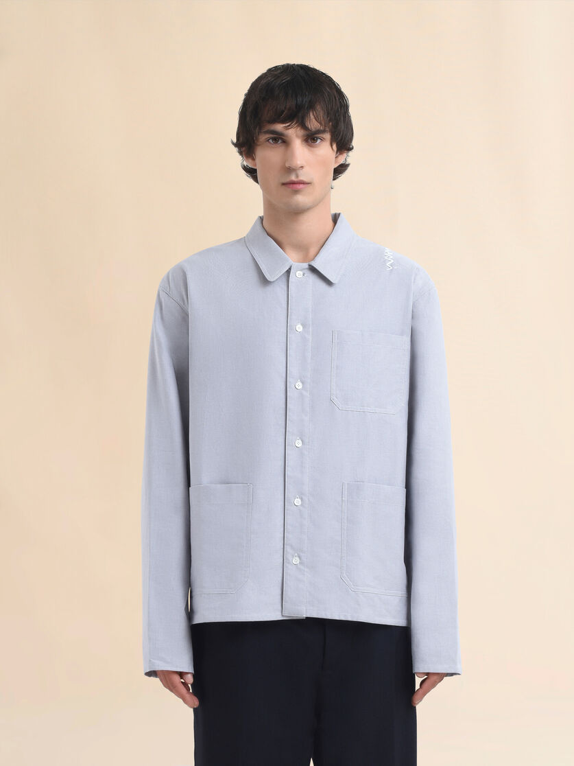 Grey Oxford shirt with Marni Symbol - Shirts - Image 2