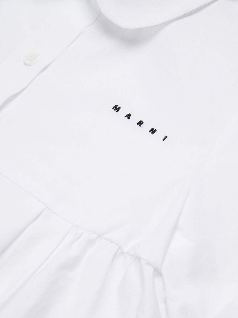 Camicia in cotone bianco con balza, Image 4