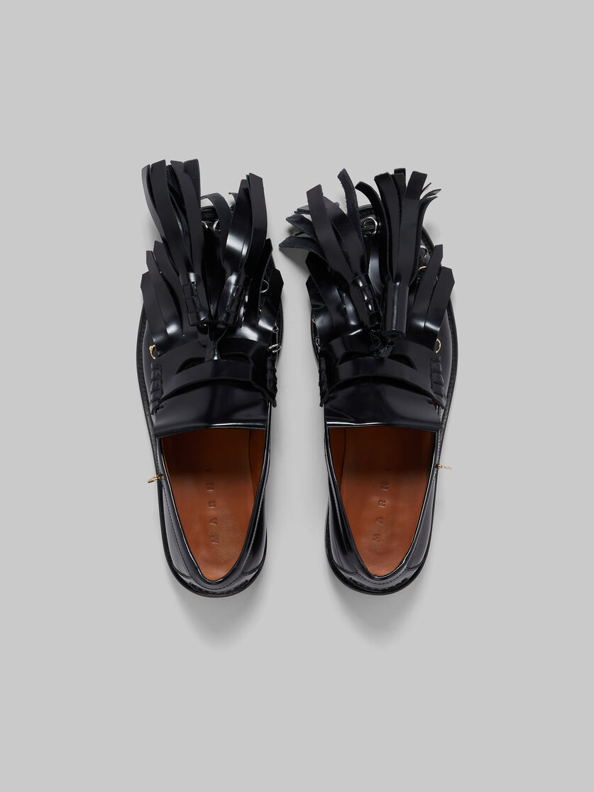 Schwarze Loafers Bambi aus Leder mit Maxi-Troddeln - Mokassins - Image 4