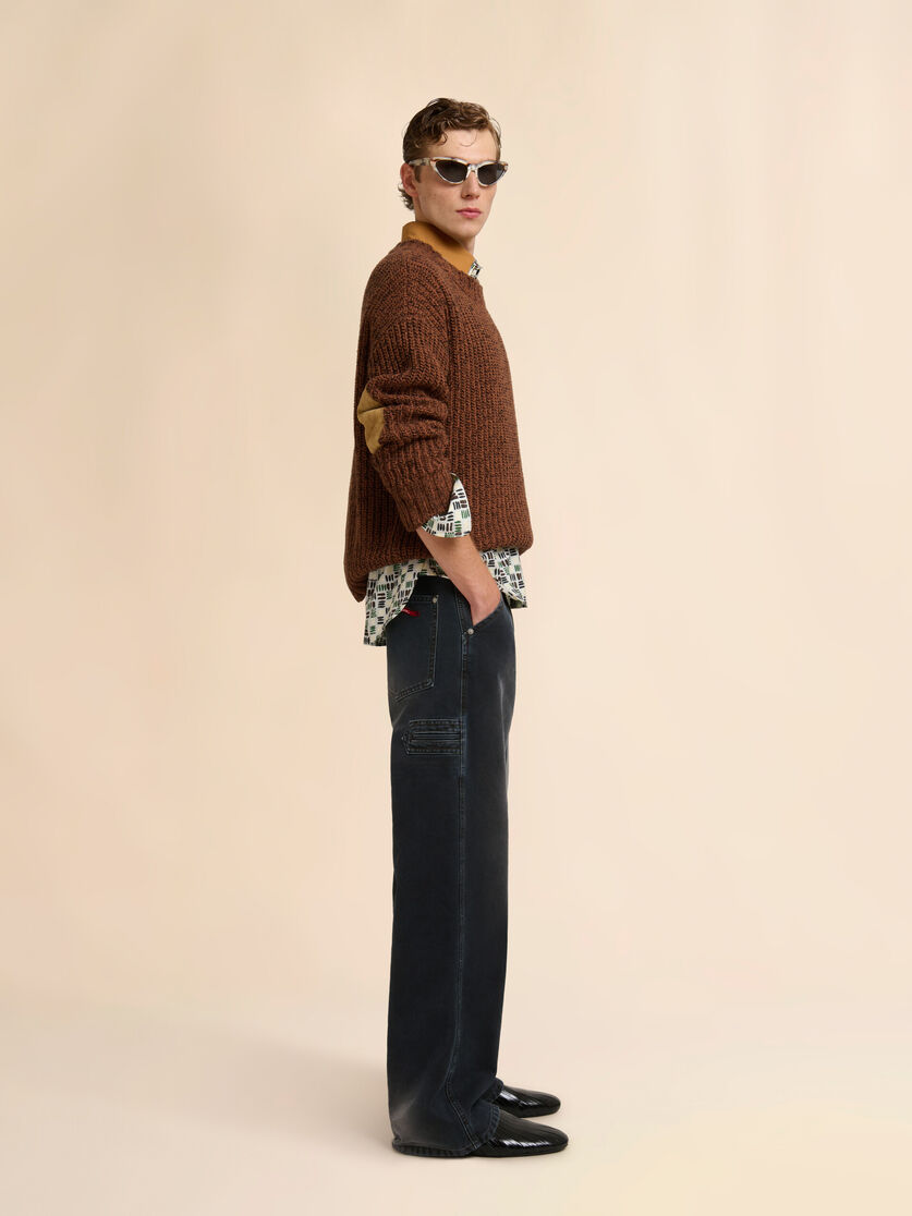 Brown mouliné wool jumper with Marni Mending, Image 5