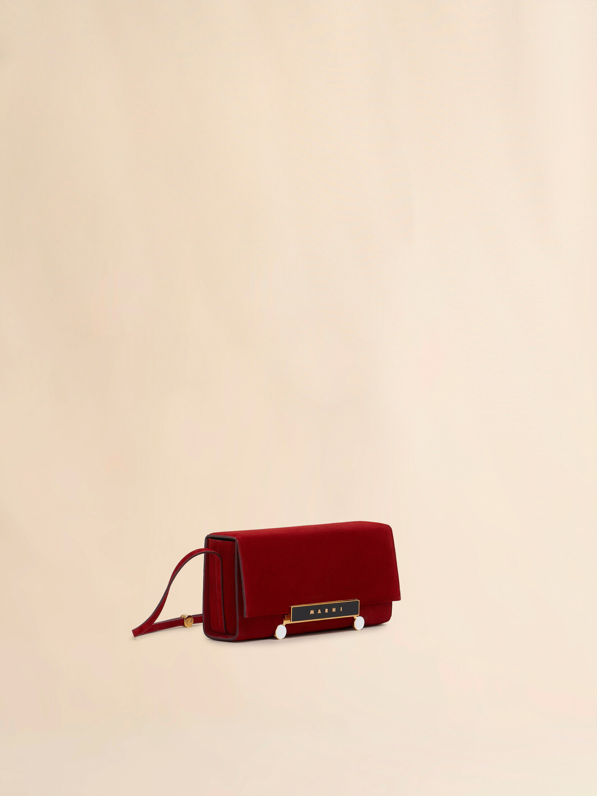 Red suede VHS E/W clutch | Marni