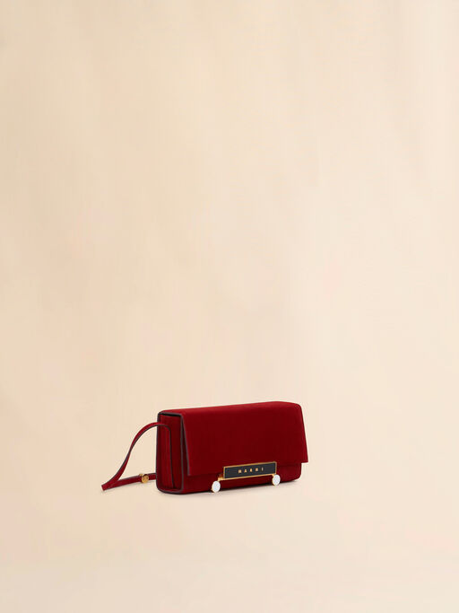 VHS-Clutch aus rotem Wildleder - Schultertaschen