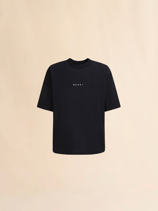 T-shirt in cotone biologico nero con Mini logo Marni - Camicie