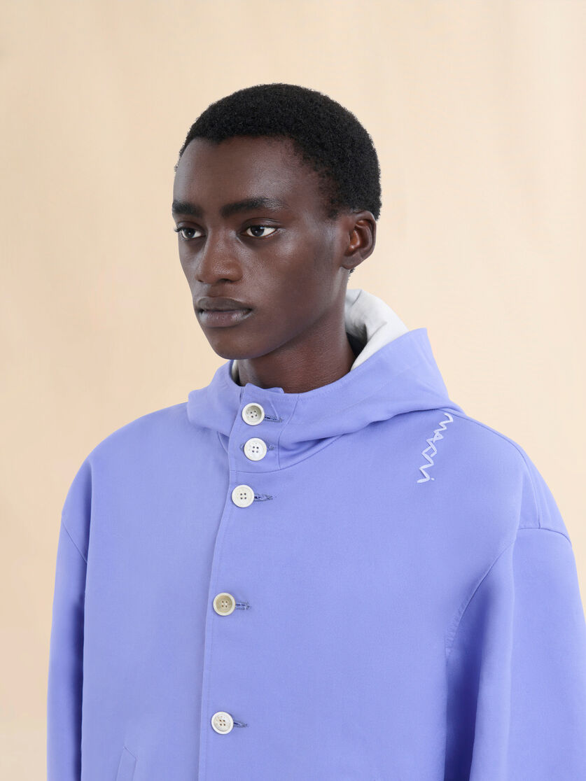 Indigo gabardine hooded jacket - Jackets - Image 4