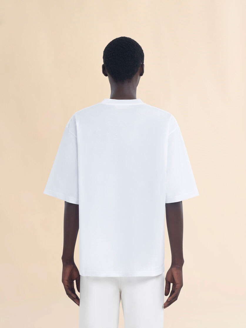 Crew neck T-shirt with checked Marni logo - Shirts - Image 3
