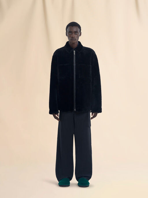 Black shaved shearling jacket - Jackets