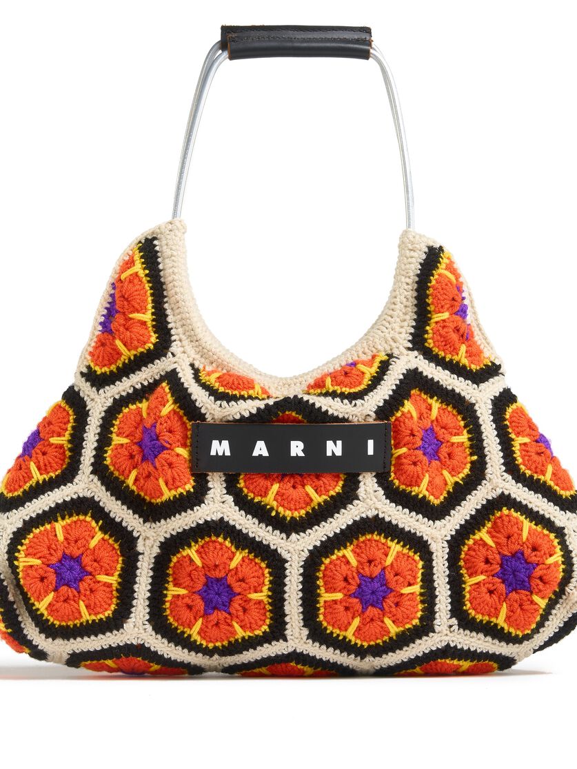 Borsa MARNI MARKET FARM in crochet arancione - Borse shopping - Image 4