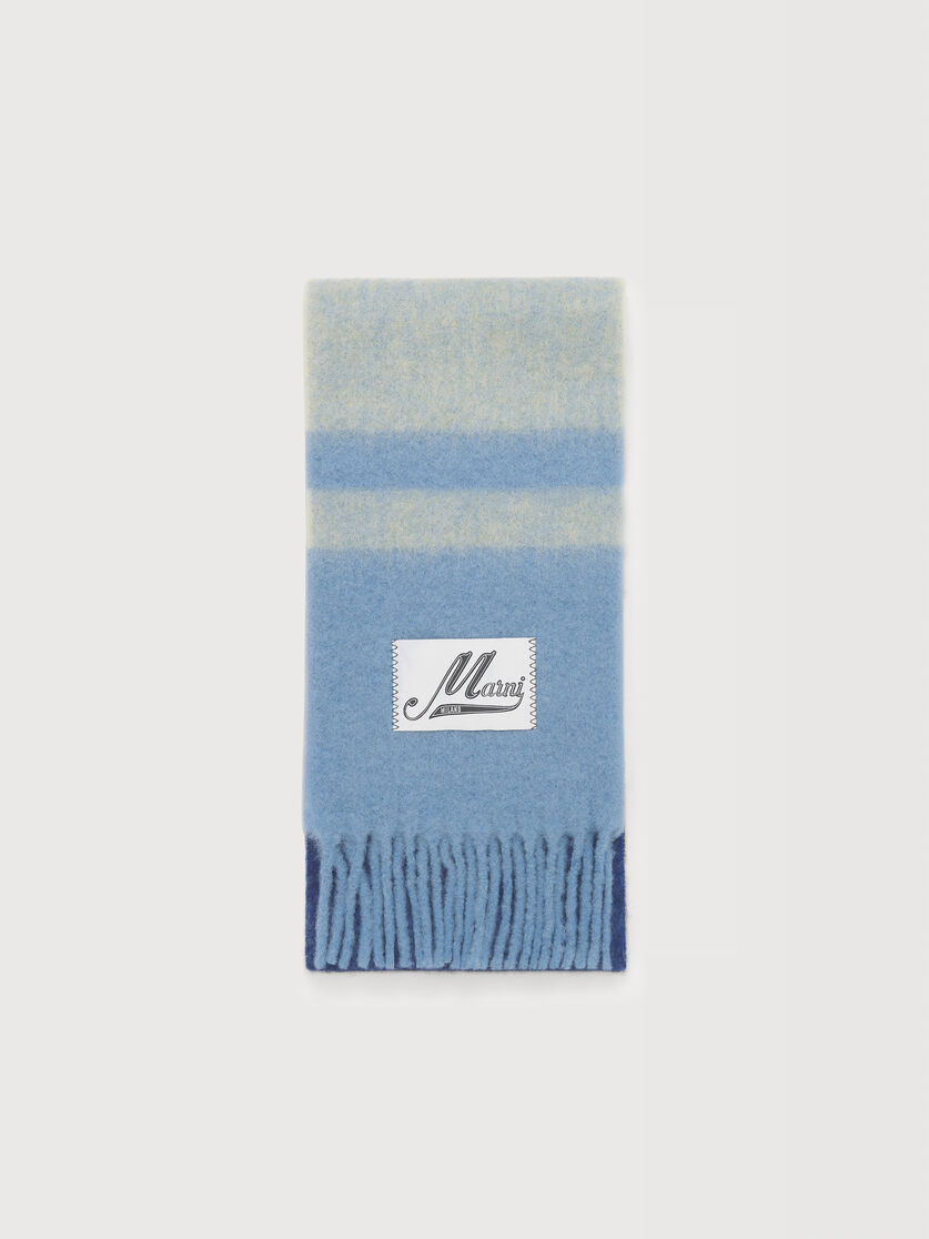 Blue striped alpaca-mohair scarf, Image 1