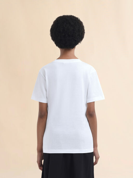 White jersey T-shirt with Marni scribbled logo - T-shirts
