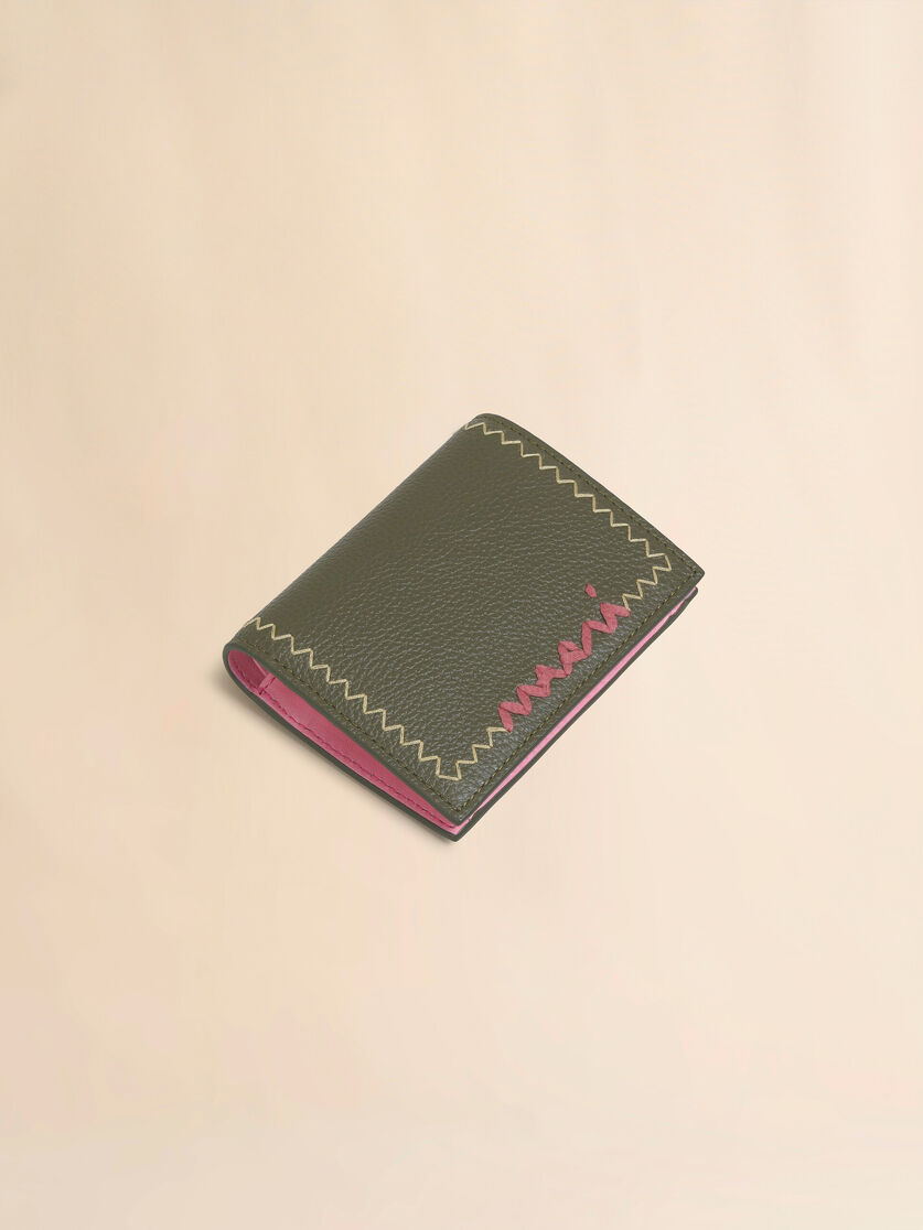 Sky blue bi-fold wallet with Marni Symbol embroidery - Wallets - Image 5