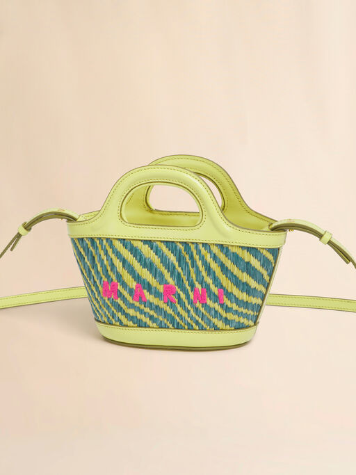 Green wavy raffia-effect Tropicalia micro bag - Handbags