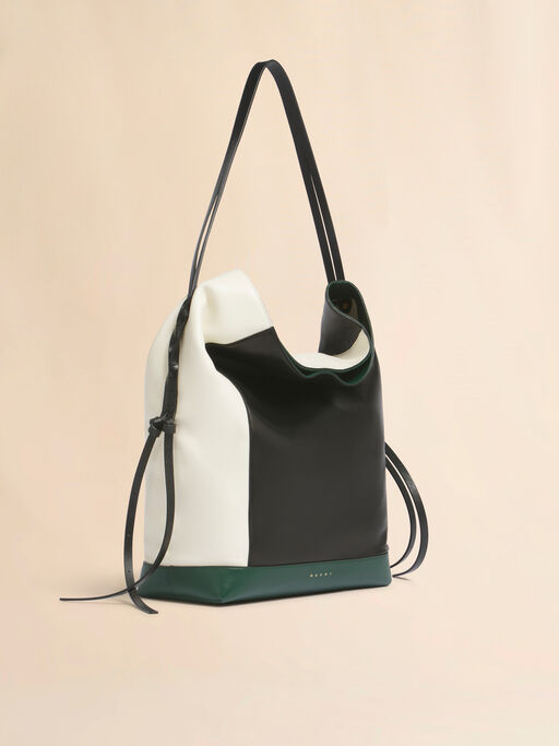 White black and green leather Pod 2.0 large hobo bag - Shoulder Bags