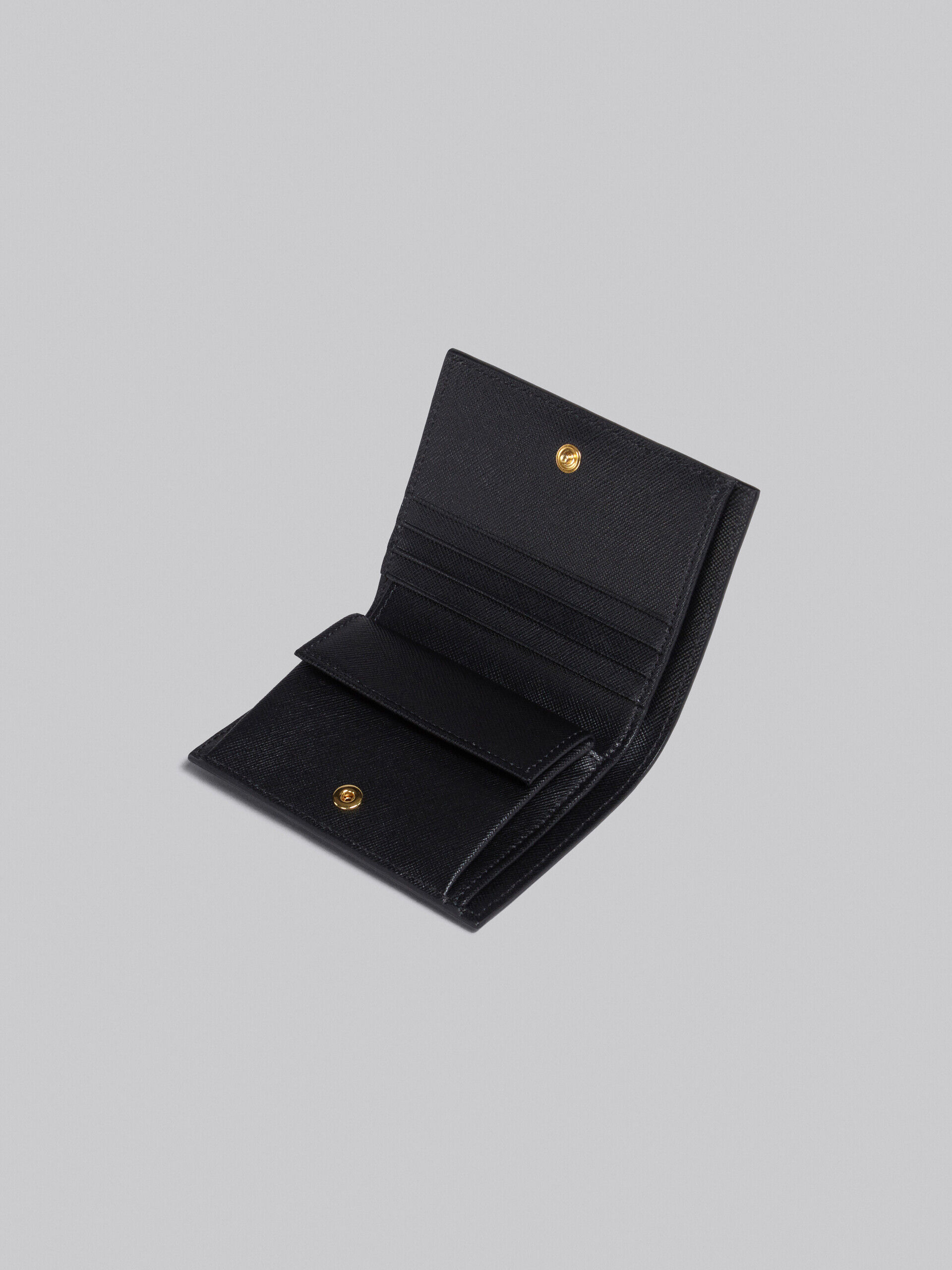 Black saffiano leather bi-fold wallet | Marni