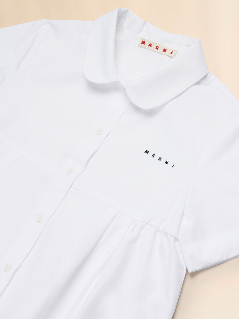 Camicia in cotone bianco con balza, Image 3