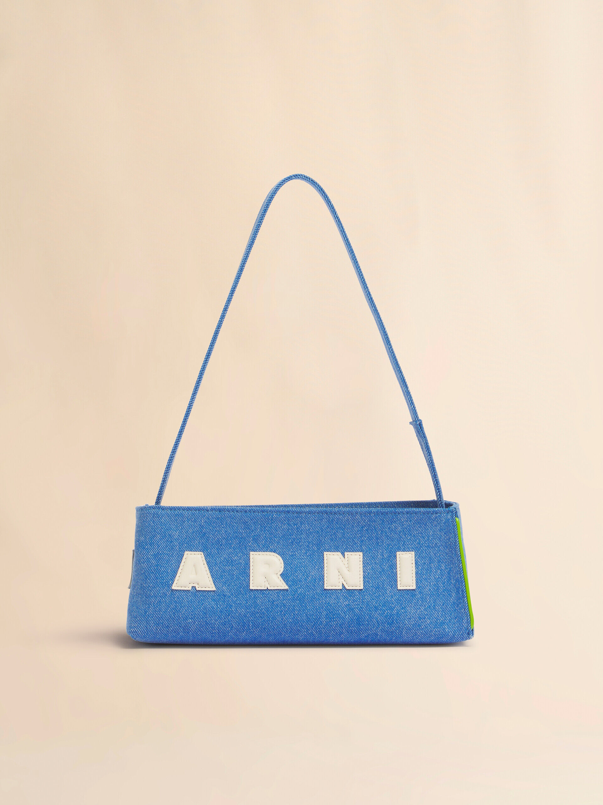 【MARNI】ブラック レザー製 Museo バゲットバッグ ブルー デニム Museo バゲットバッグ | Marni