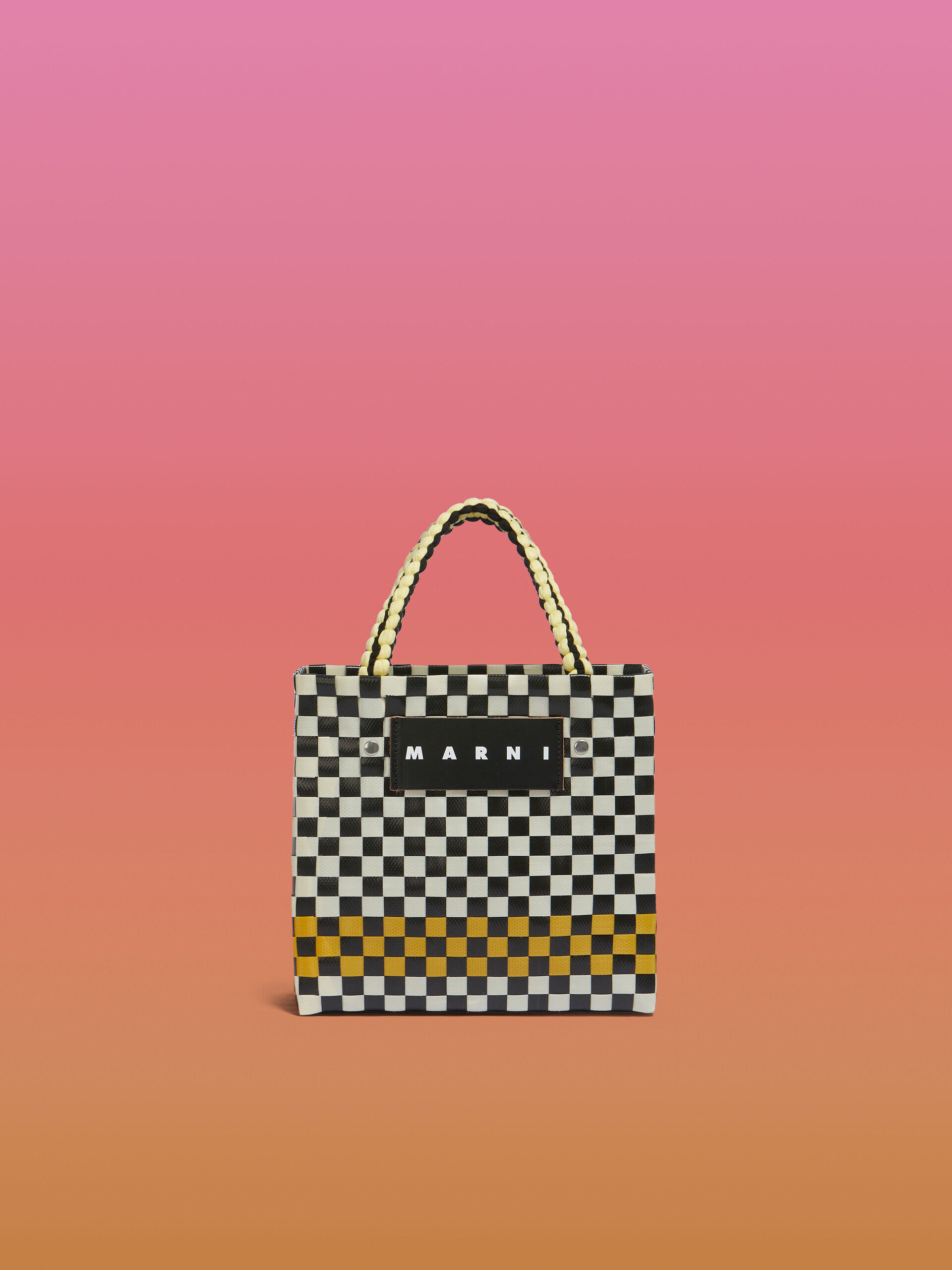 イエロー(ブラックアンドホワイト) MARNI MARKET JERSEY HANDLE