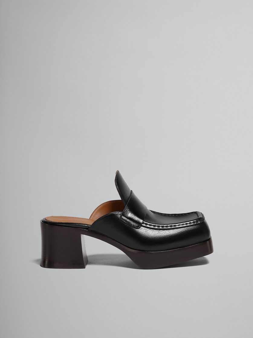 Brown leather heeled mule - Pumps - Image 1