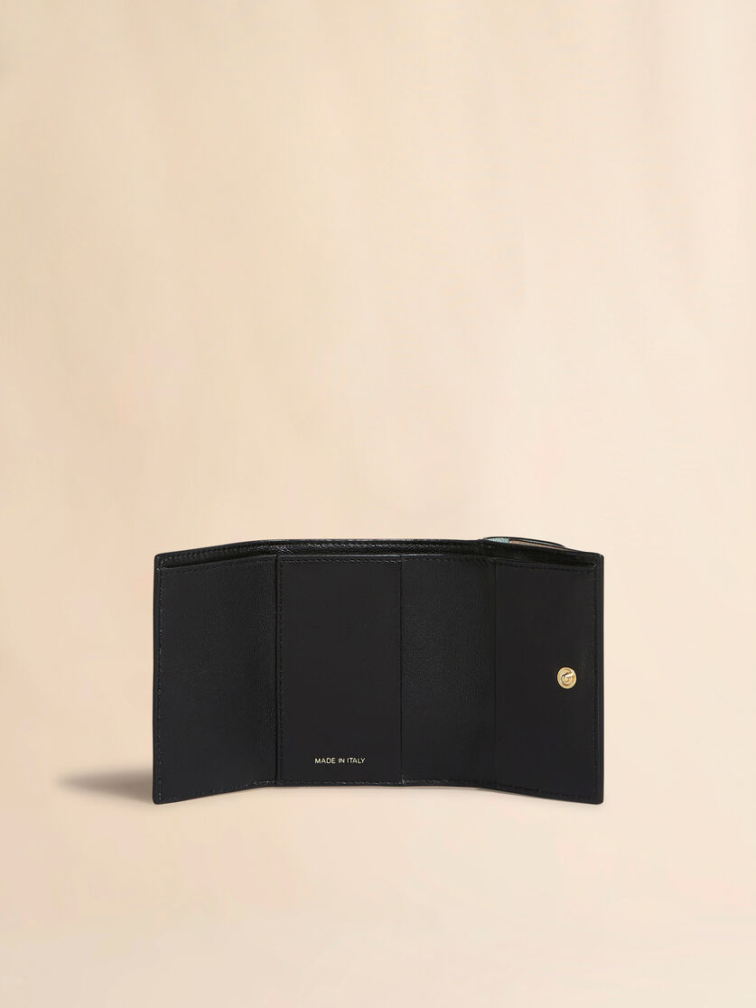 Green, white and brown saffiano leather tri-fold wallet - Wallets - Image 2