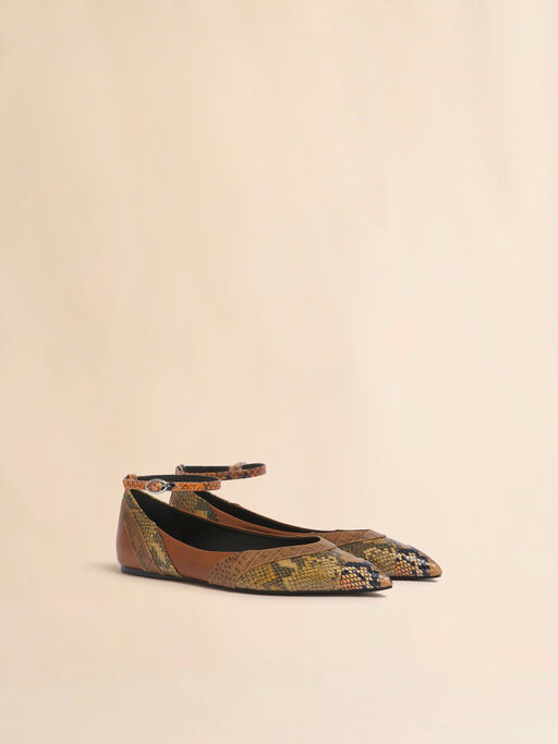 Brown leather pointed-toe ballerina - Ballet Shoes