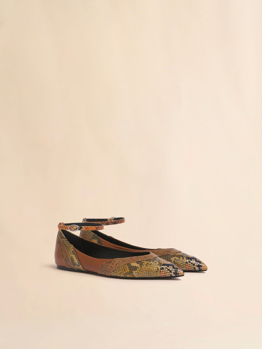 Green leather pointed-toe ballerina - Ballet Shoes - Image 2