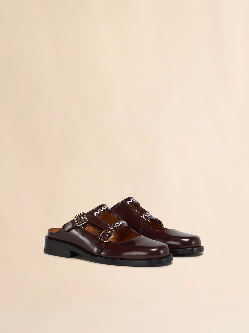 Black leather Bambi 3.0 loafer with double buckle - Sandals - Image 2