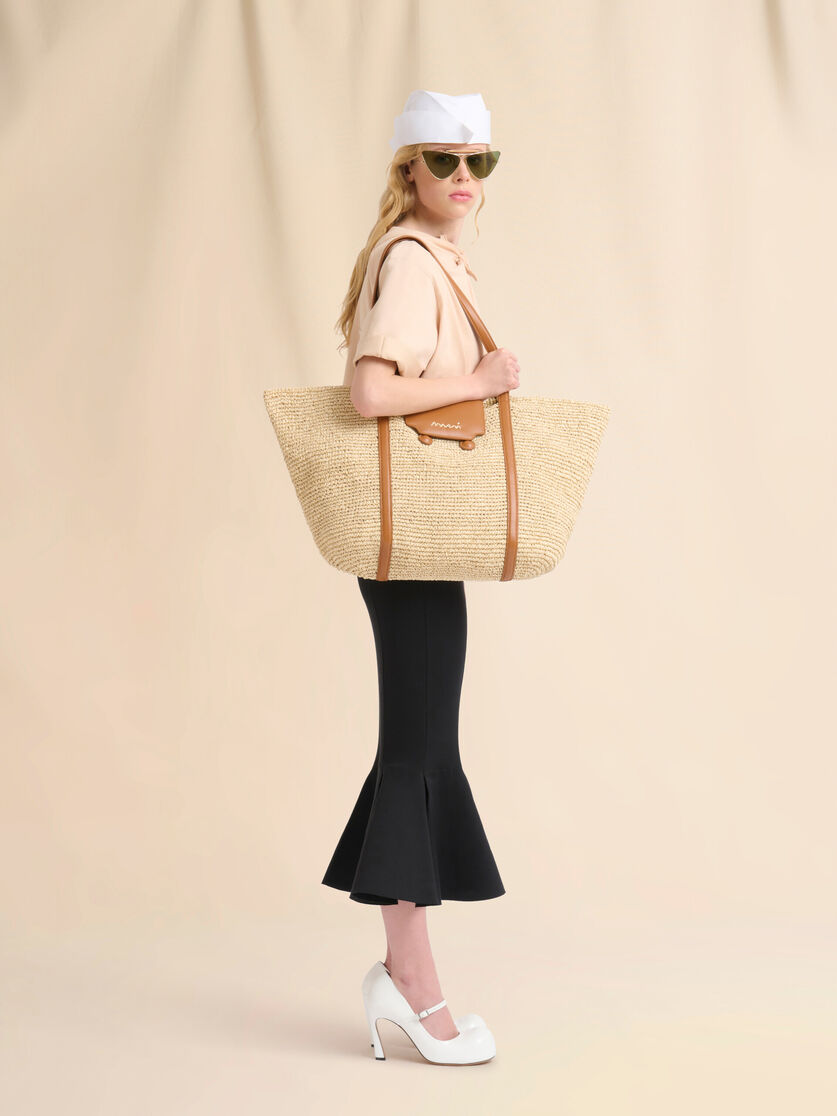 Medium black raffia-effect Trunkaroo beach bag - Shopping Bags - Image 2