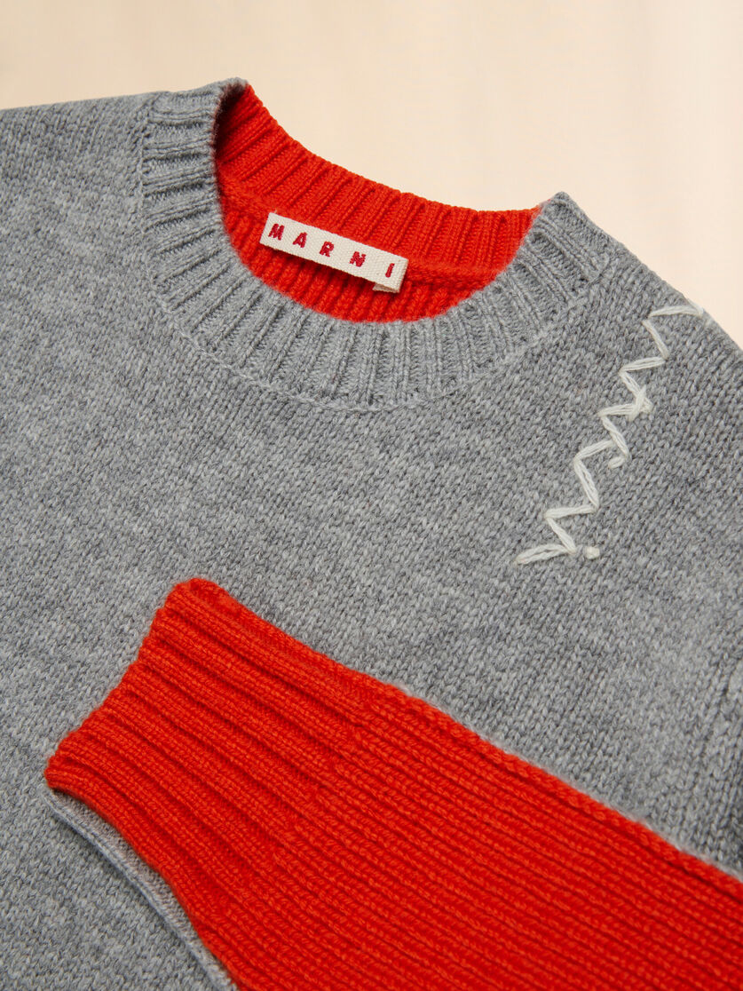 Grey half-and-half wool-nylon jumper - Knitwear - Image 4