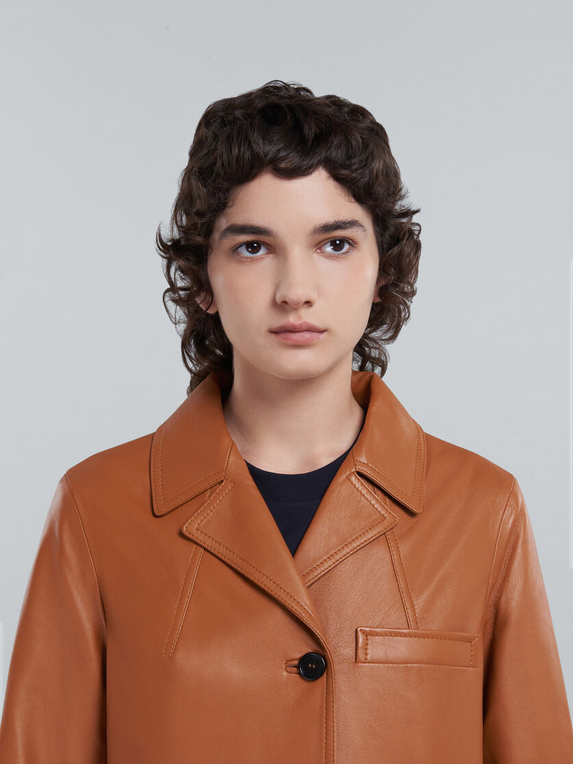 Brown nappa leather jacket - Jackets - Image 4