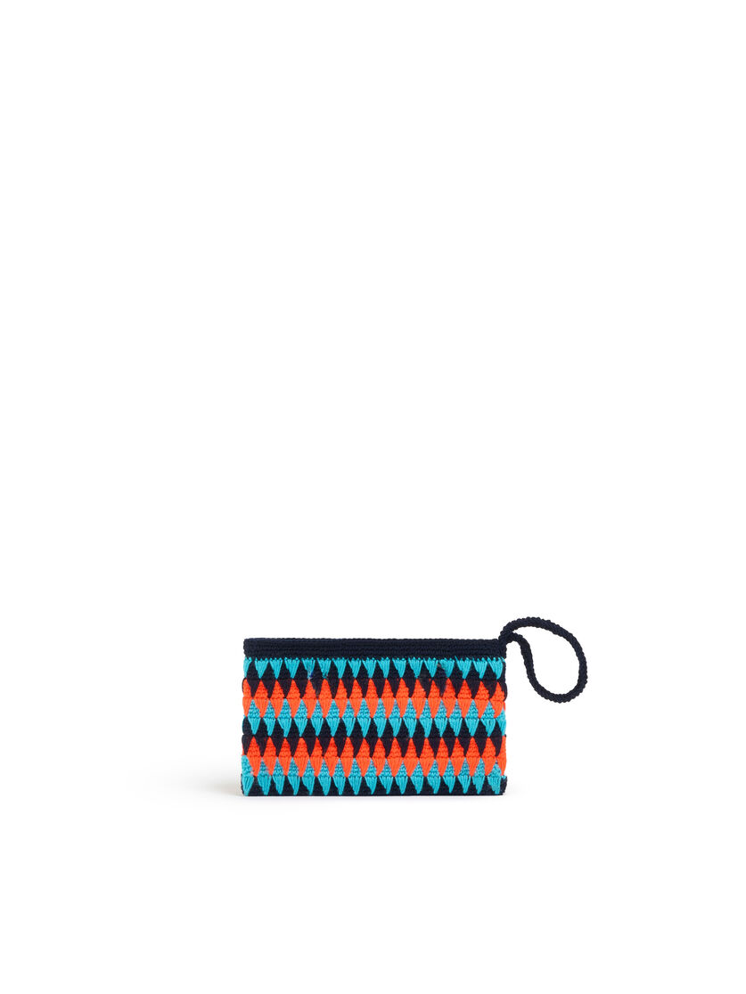 Mittelgroße, schwarze Marni Market Chessboard Häkeltasche - Accessoires - Image 2