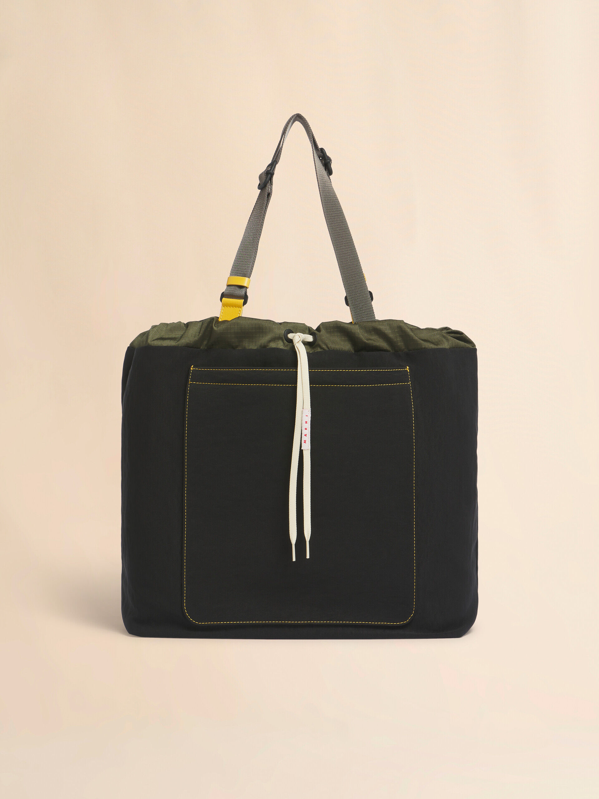 ブラック テクニカルファブリック製トートバッグ | Marni