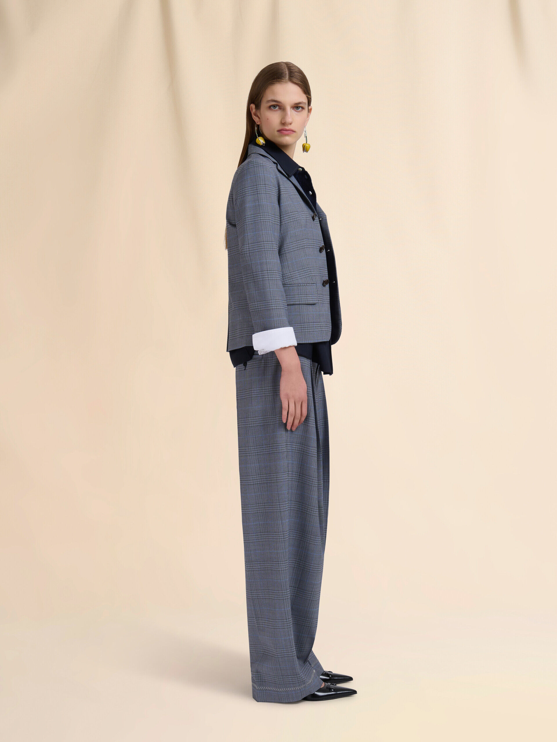 Black tropical wool shirt with double cuffs | Marni