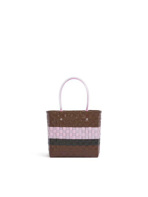 コニャック MARNI MARKET STRIPE BASKET BAG MINI - ショッピングバッグ