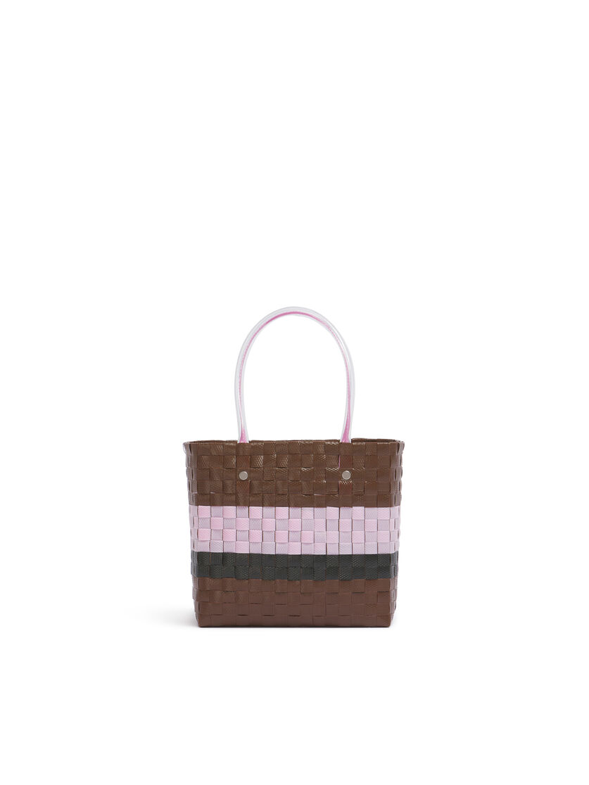アースオブシエナ MARNI MARKET STRIPE BASKET BAG MINI - ショッピングバッグ - Image 3