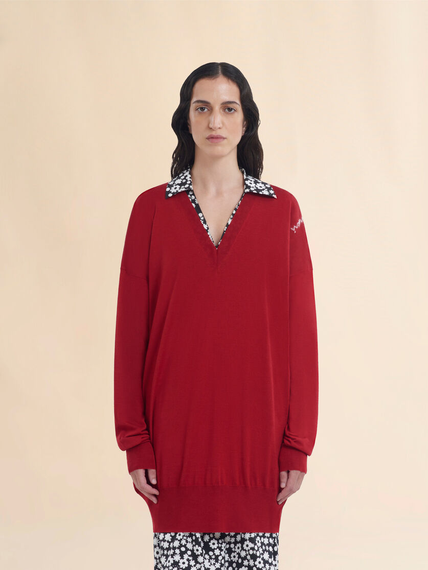 Oversize silk and wool blend jumper with Marni Symbol - Pullovers - Image 2