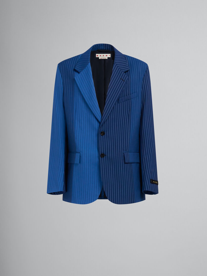 Blue dégradé pinstripe wool blazer - Jackets - Image 1