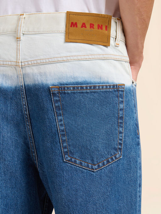 Blue denim jeans with degrad&eacute; finish - Pants