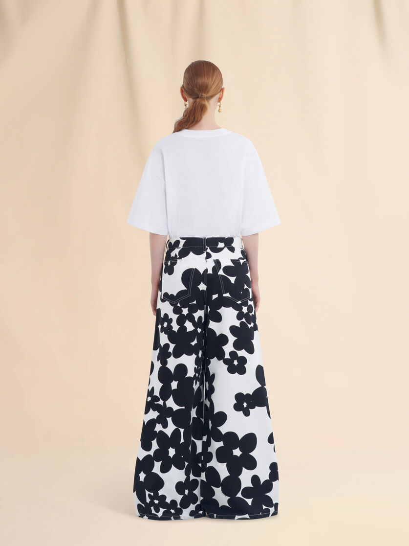Pantalon en coton avec imprimé Dillies noir et blanc - Pantalons - Image 3