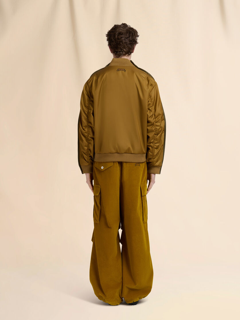 Mustard corduroy bomber with nylon back - Jackets - Image 3