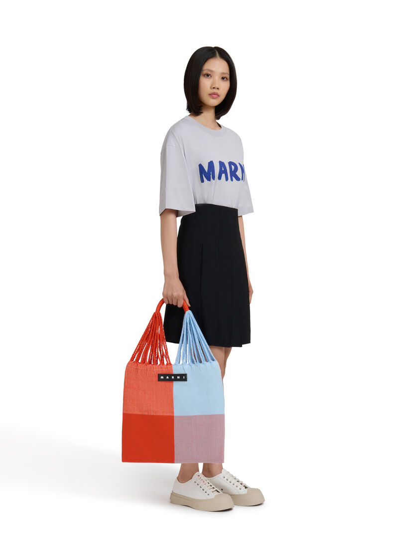 MARNI MARKET ポリエステル ショッピングバッグ ハンモック風ハンドル付き グレー/ターコイズ/レッド - ハンドバッグ - Image 2
