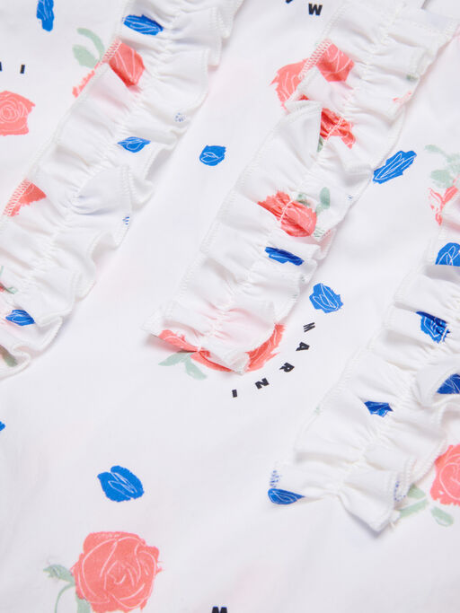 Top in cotone bianco con stampa Tea Time - Camicie