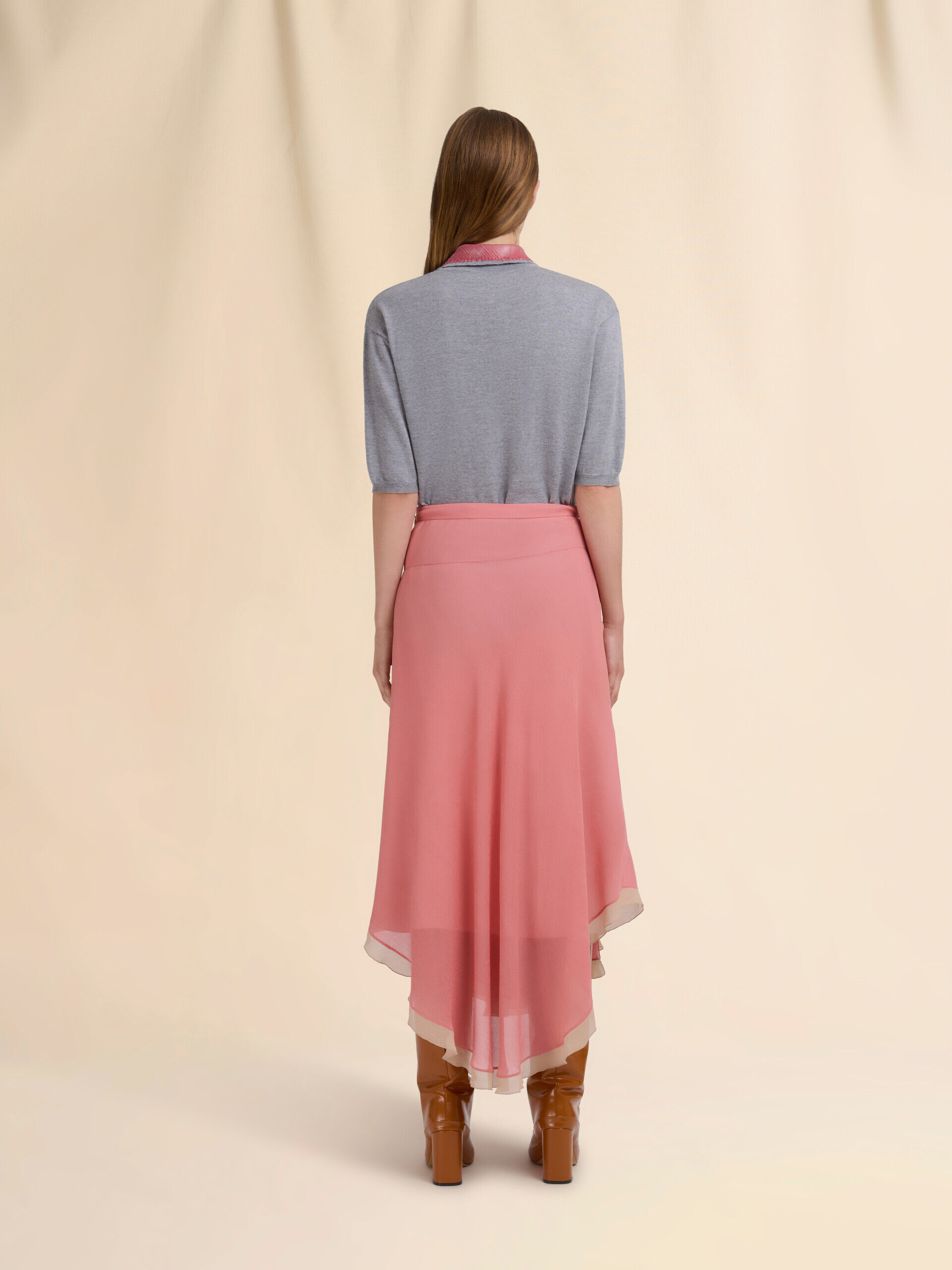 Pink creponne peplum skirt | Marni